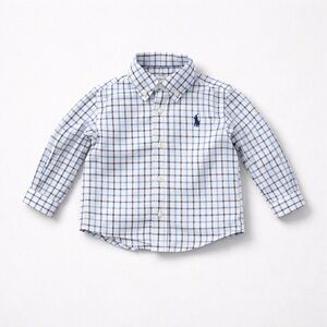 Ralph Lauren Kids White and Blue Plaid Shirt